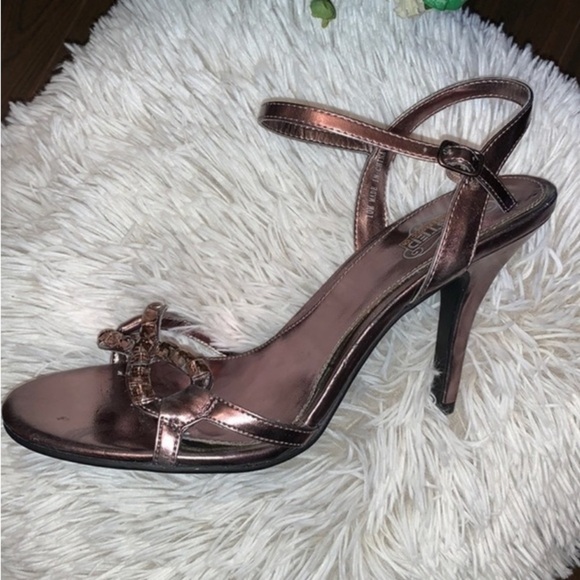 NEW UNLISTED KENNETH COLE BRONZE ANKLE STRAP EVENING SHOE SIZE 10 - Picture 8 of 9